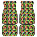 Tropical Hawaii Flowers Pattern Print Front and Back Car Floor Mats