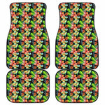 Tropical Hawaii Flowers Pattern Print Front and Back Car Floor Mats