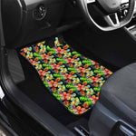 Tropical Hawaii Flowers Pattern Print Front and Back Car Floor Mats