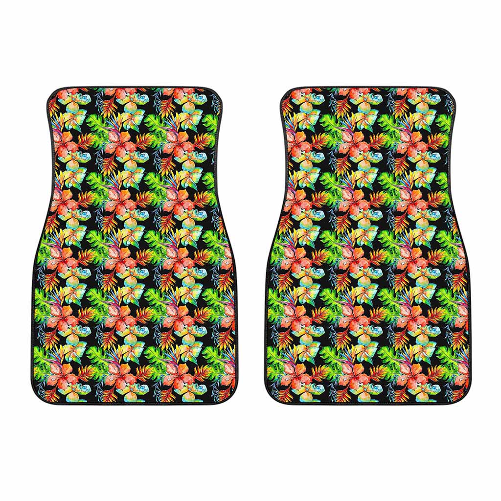 Tropical Hawaii Flowers Pattern Print Front Car Floor Mats
