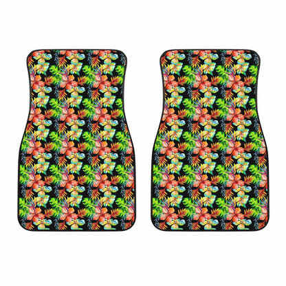 Tropical Hawaii Flowers Pattern Print Front Car Floor Mats