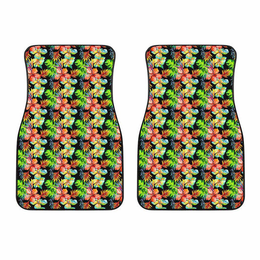Tropical Hawaii Flowers Pattern Print Front Car Floor Mats