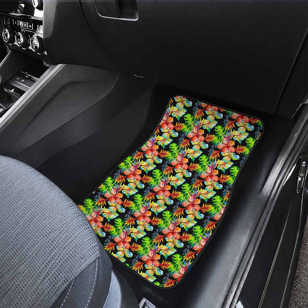 Tropical Hawaii Flowers Pattern Print Front Car Floor Mats