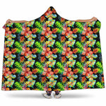 Tropical Hawaii Flowers Pattern Print Hooded Blanket