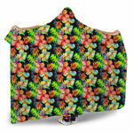 Tropical Hawaii Flowers Pattern Print Hooded Blanket