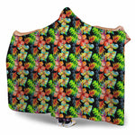 Tropical Hawaii Flowers Pattern Print Hooded Blanket