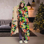 Tropical Hawaii Flowers Pattern Print Hooded Blanket