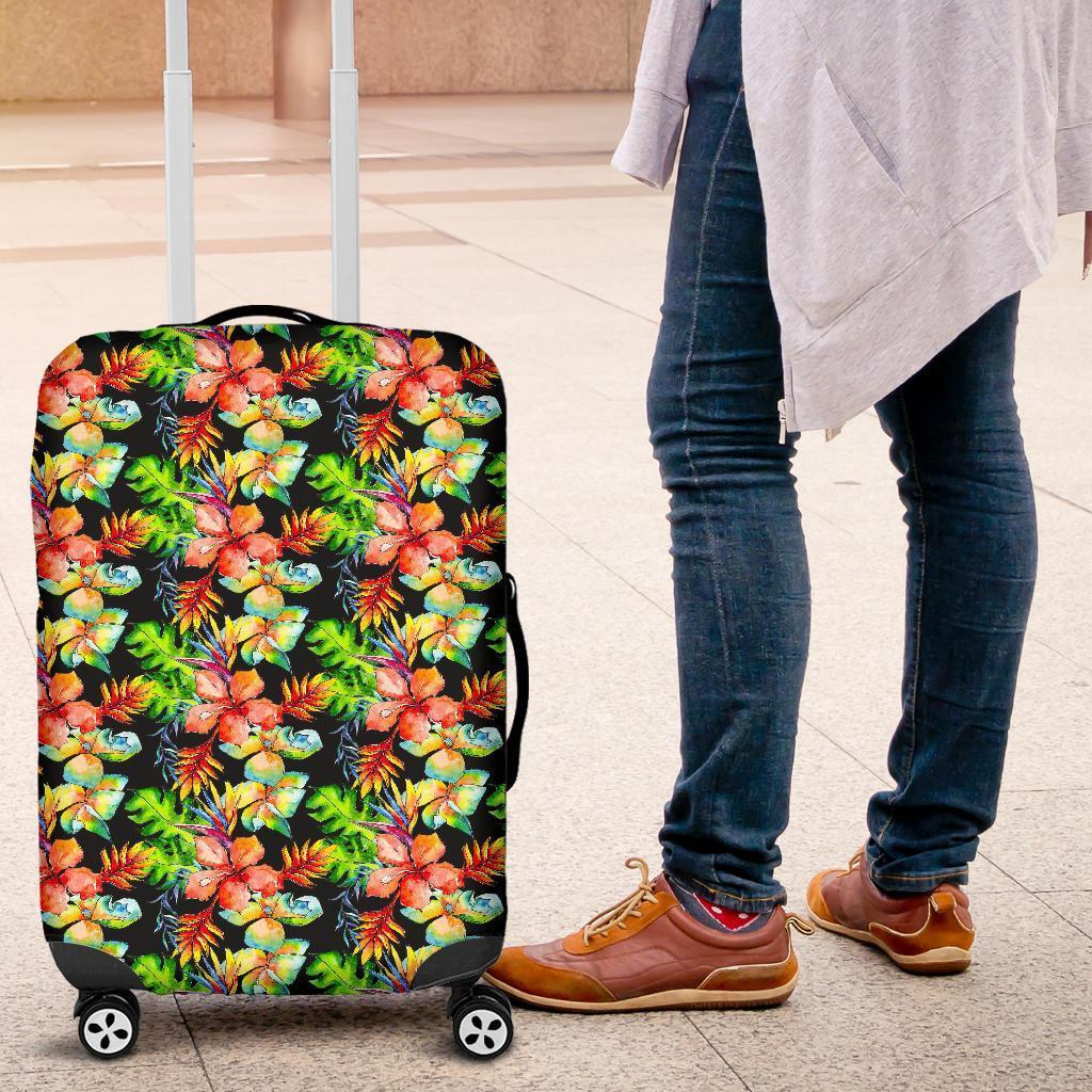 Tropical Hawaii Flowers Pattern Print Luggage Cover GearFrost