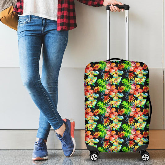 Tropical Hawaii Flowers Pattern Print Luggage Cover GearFrost