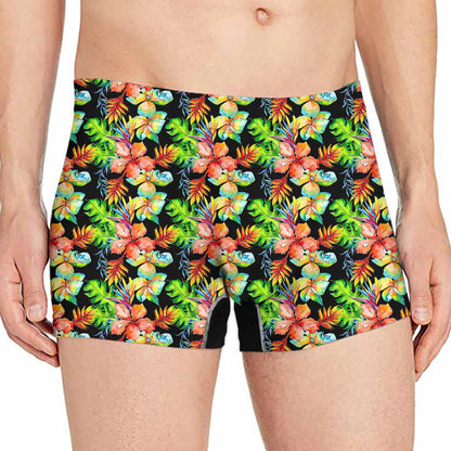 Tropical Hawaii Flowers Pattern Print Men's Boxer Briefs