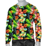 Tropical Hawaii Flowers Pattern Print Men's Crewneck Sweatshirt GearFrost