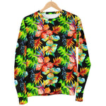 Tropical Hawaii Flowers Pattern Print Men's Crewneck Sweatshirt GearFrost