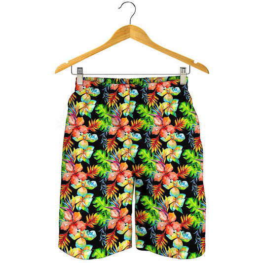 Tropical Hawaii Flowers Pattern Print Men's Shorts