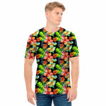 Tropical Hawaii Flowers Pattern Print Men's T-Shirt