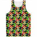 Tropical Hawaii Flowers Pattern Print Men's Tank Top