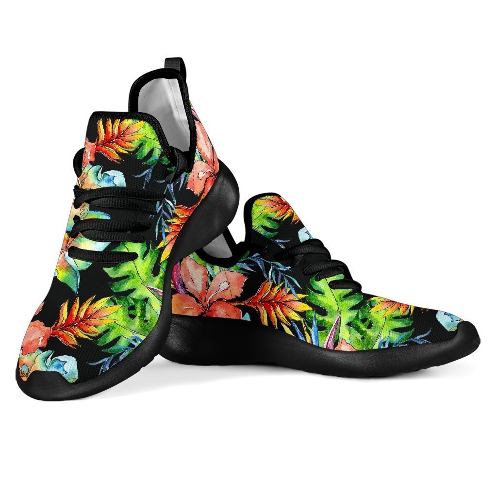 Tropical Hawaii Flowers Pattern Print Mesh Knit Shoes GearFrost