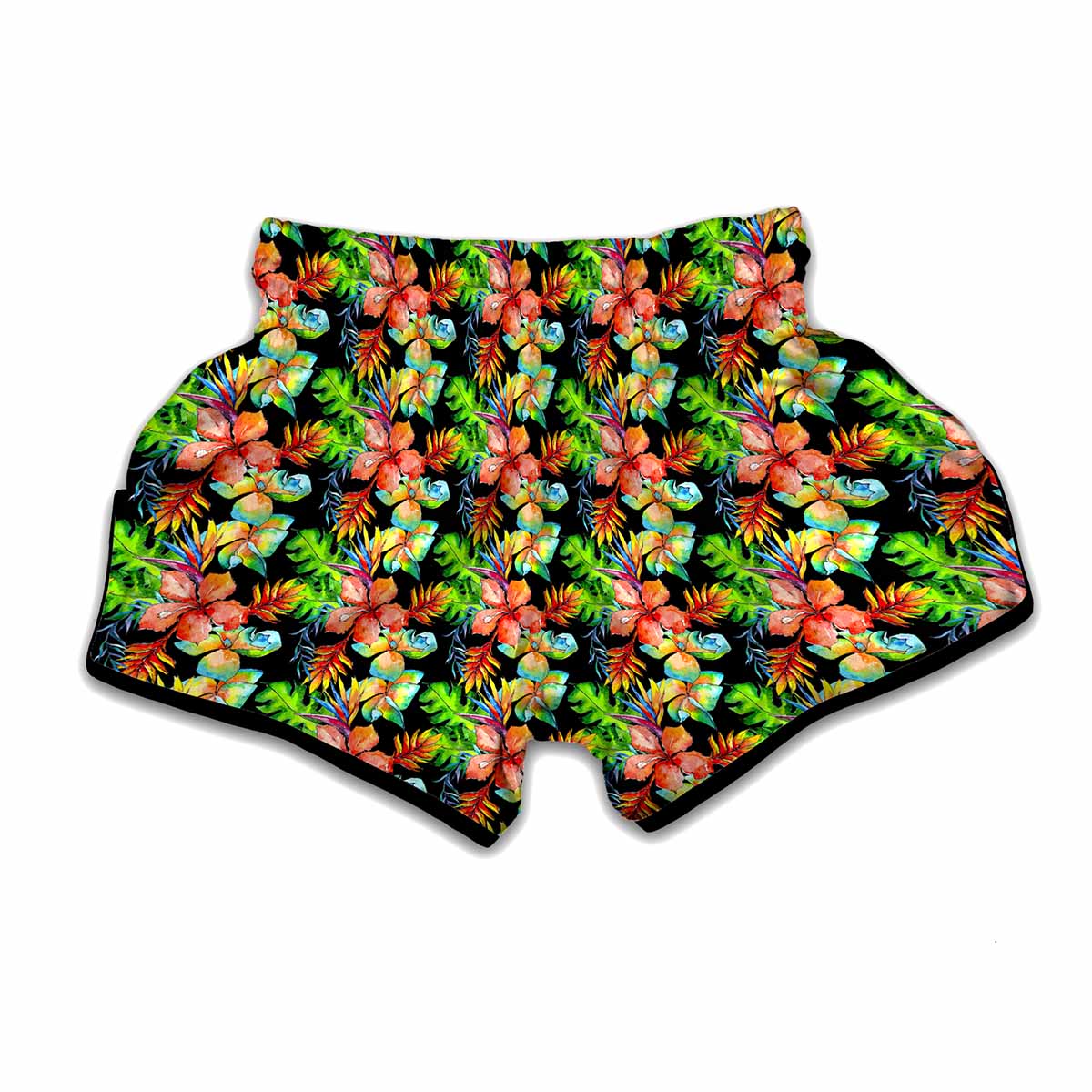 Tropical Hawaii Flowers Pattern Print Muay Thai Boxing Shorts