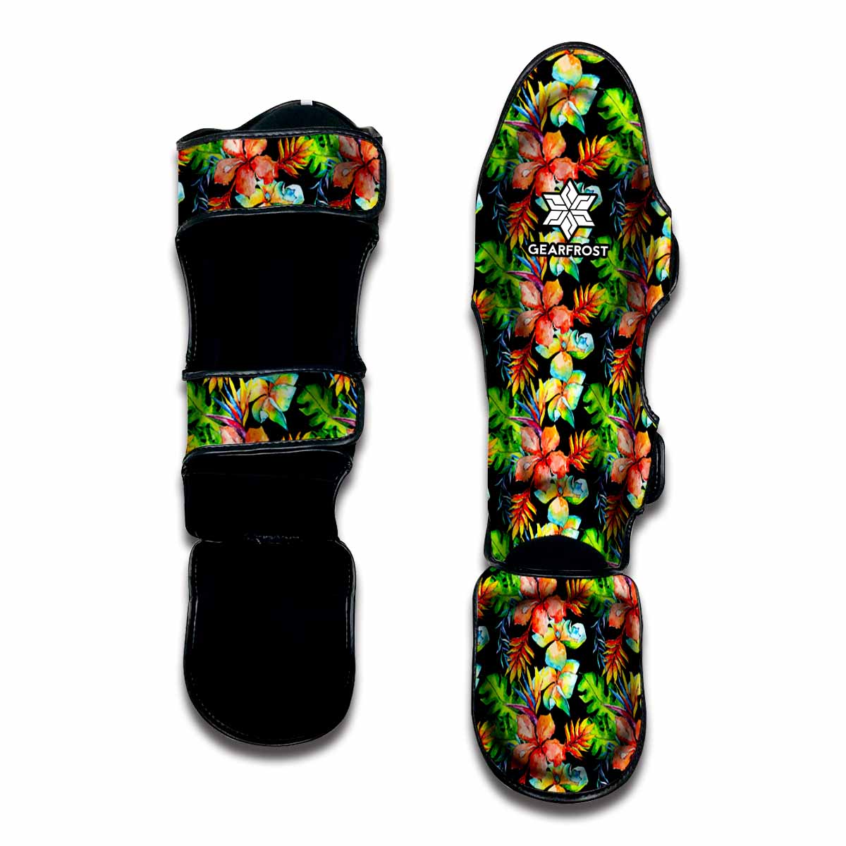Tropical Hawaii Flowers Pattern Print Muay Thai Shin Guard