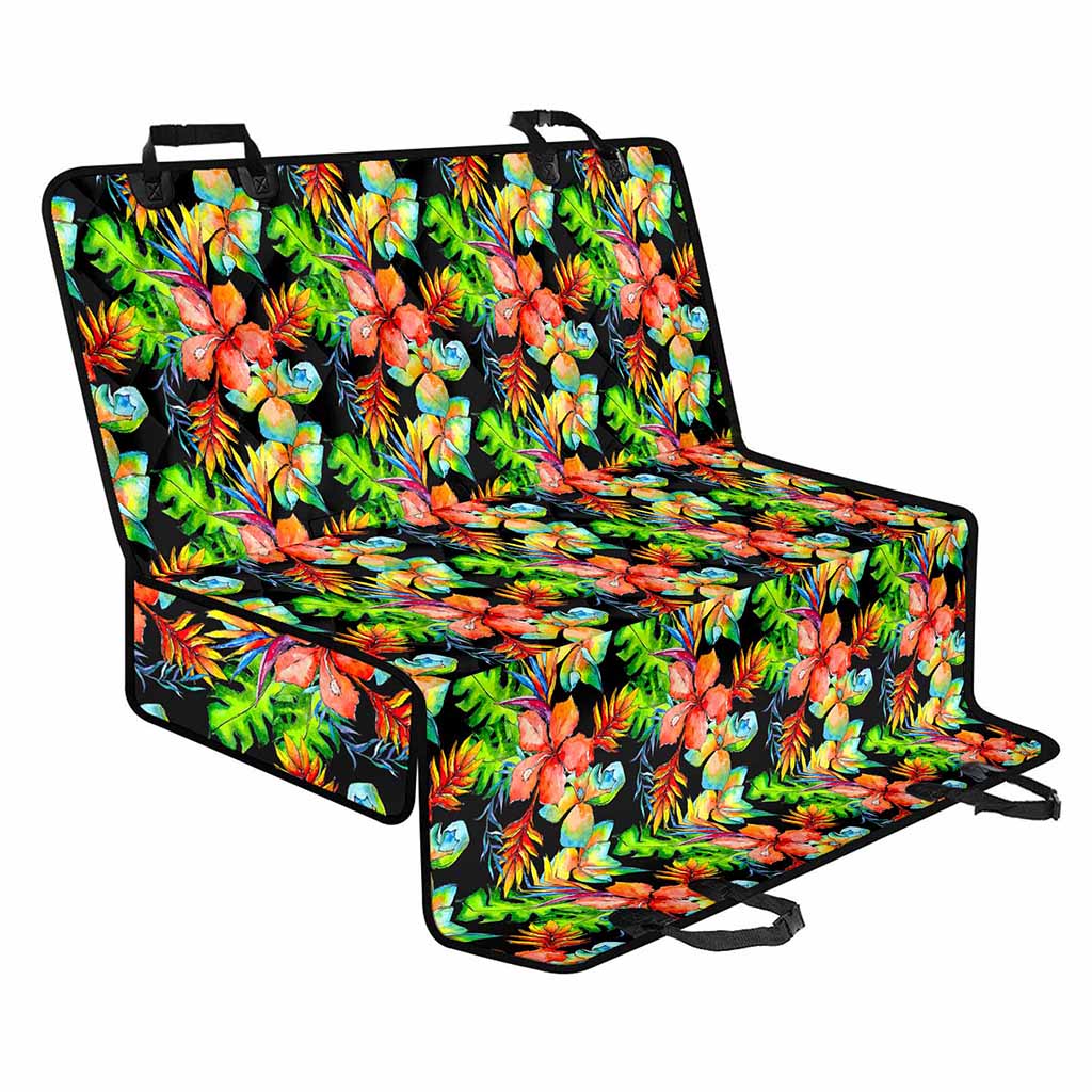 Tropical Hawaii Flowers Pattern Print Pet Car Back Seat Cover