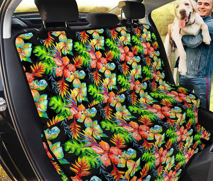 Tropical Hawaii Flowers Pattern Print Pet Car Back Seat Cover