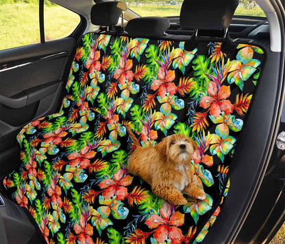 Tropical Hawaii Flowers Pattern Print Pet Car Back Seat Cover