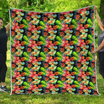 Tropical Hawaii Flowers Pattern Print Quilt