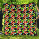 Tropical Hawaii Flowers Pattern Print Quilt