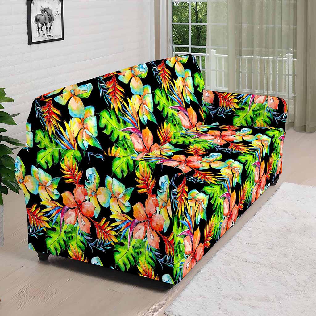 Tropical Hawaii Flowers Pattern Print Sofa Cover