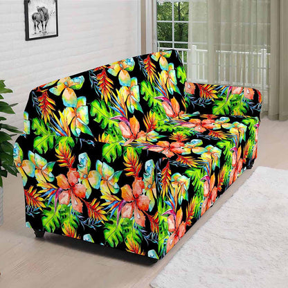 Tropical Hawaii Flowers Pattern Print Sofa Cover