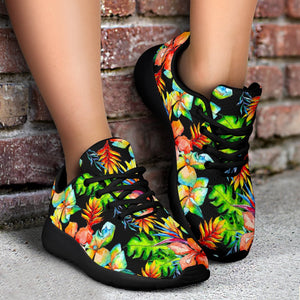 Tropical Hawaii Flowers Pattern Print Sport Shoes GearFrost