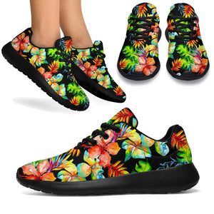 Tropical Hawaii Flowers Pattern Print Sport Shoes GearFrost