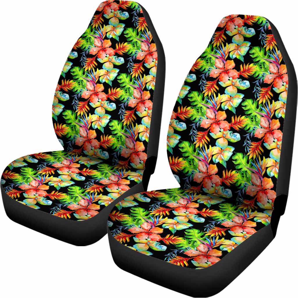 Tropical Hawaii Flowers Pattern Print Universal Fit Car Seat Covers