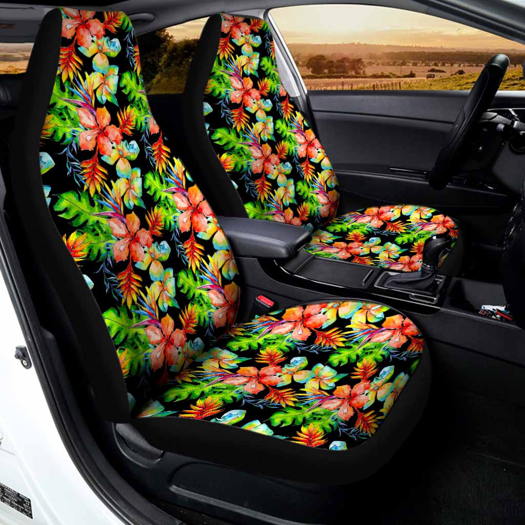 Tropical Hawaii Flowers Pattern Print Universal Fit Car Seat Covers