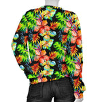 Tropical Hawaii Flowers Pattern Print Women's Crewneck Sweatshirt GearFrost