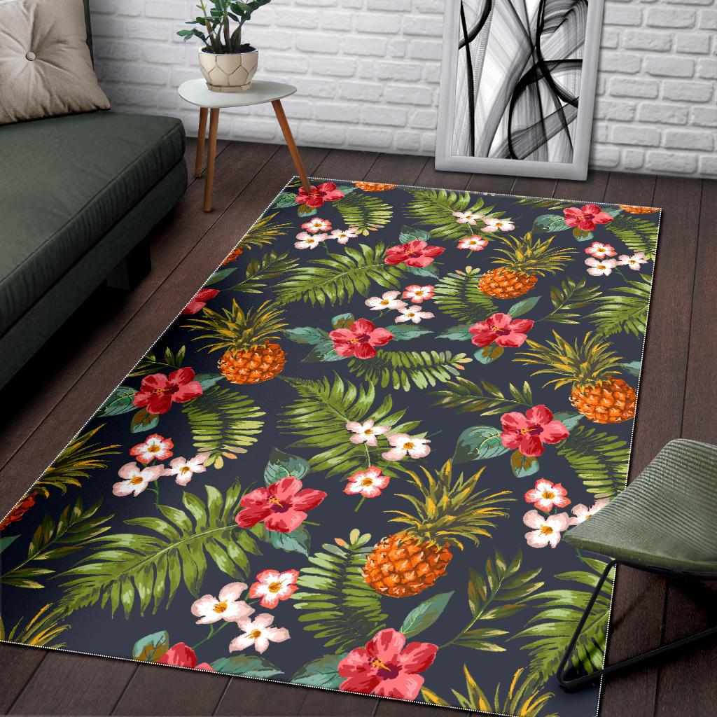 Tropical Hawaii Pineapple Pattern Print Area Rug GearFrost