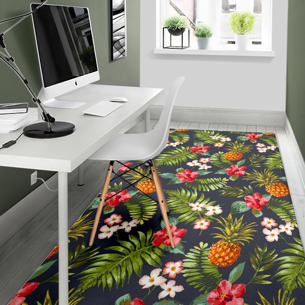 Tropical Hawaii Pineapple Pattern Print Area Rug GearFrost