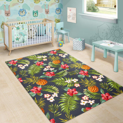 Tropical Hawaii Pineapple Pattern Print Area Rug GearFrost