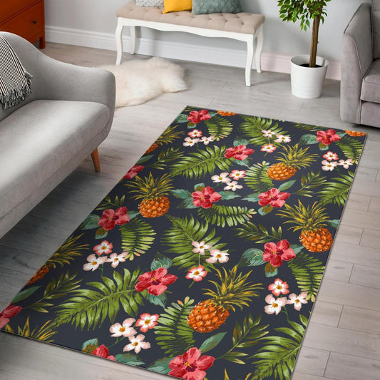 Tropical Hawaii Pineapple Pattern Print Area Rug GearFrost
