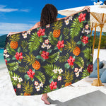 Tropical Hawaii Pineapple Pattern Print Beach Sarong Wrap