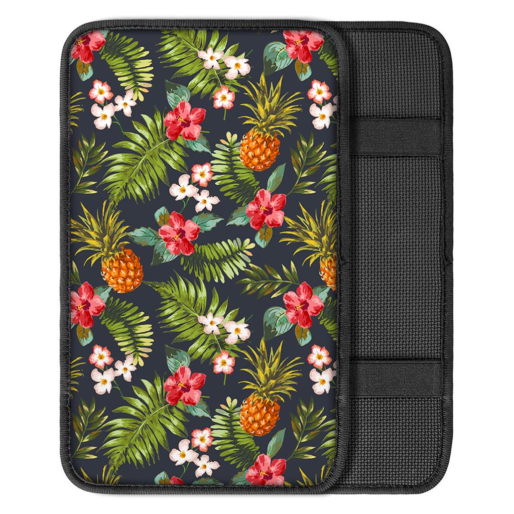 Tropical Hawaii Pineapple Pattern Print Car Center Console Cover