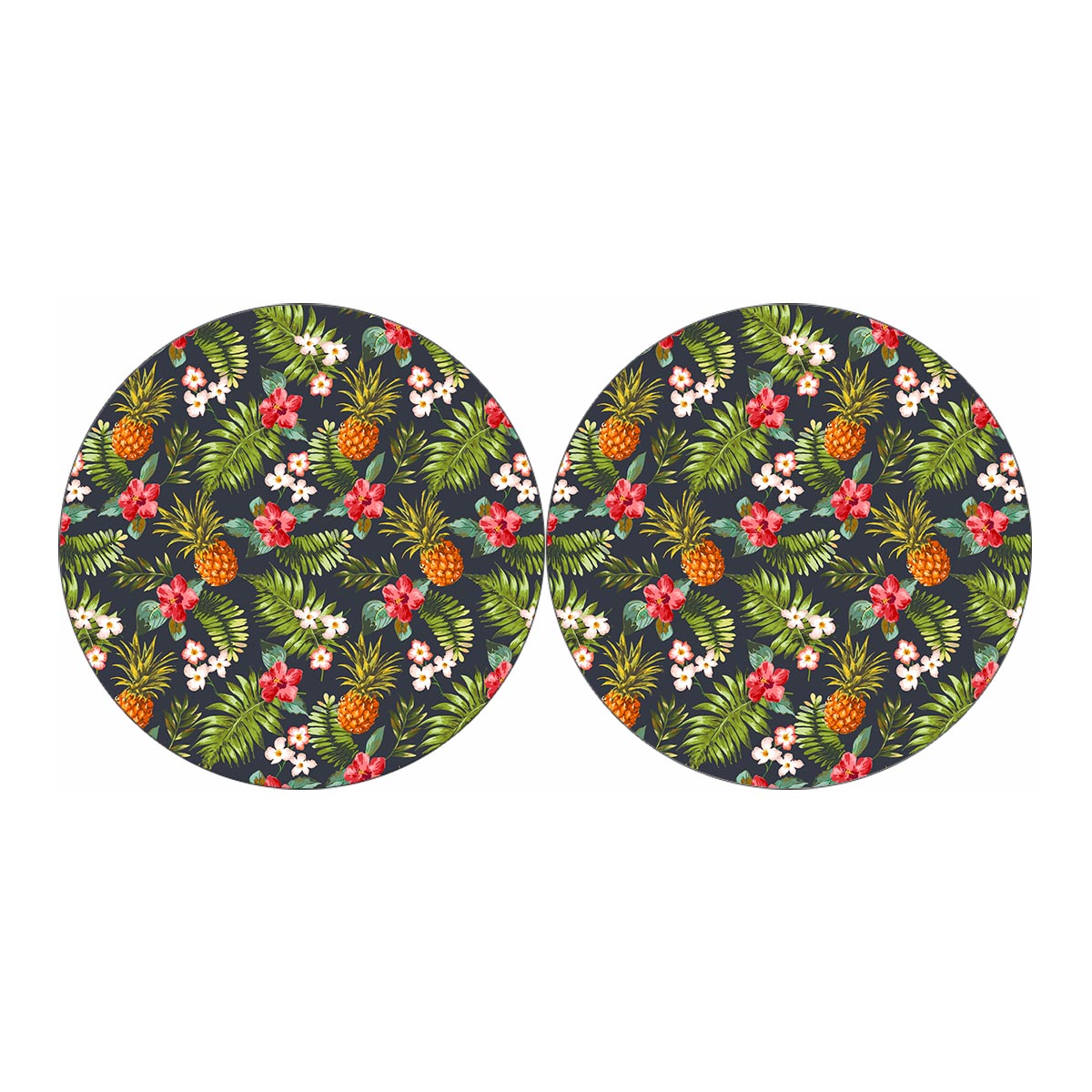 Tropical Hawaii Pineapple Pattern Print Car Coasters