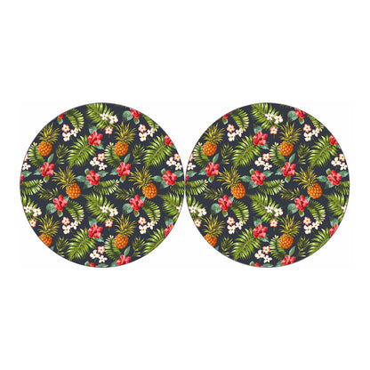 Tropical Hawaii Pineapple Pattern Print Car Coasters