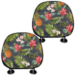 Tropical Hawaii Pineapple Pattern Print Car Headrest Covers