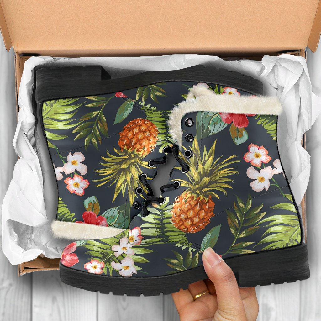 Tropical Hawaii Pineapple Pattern Print Comfy Boots GearFrost