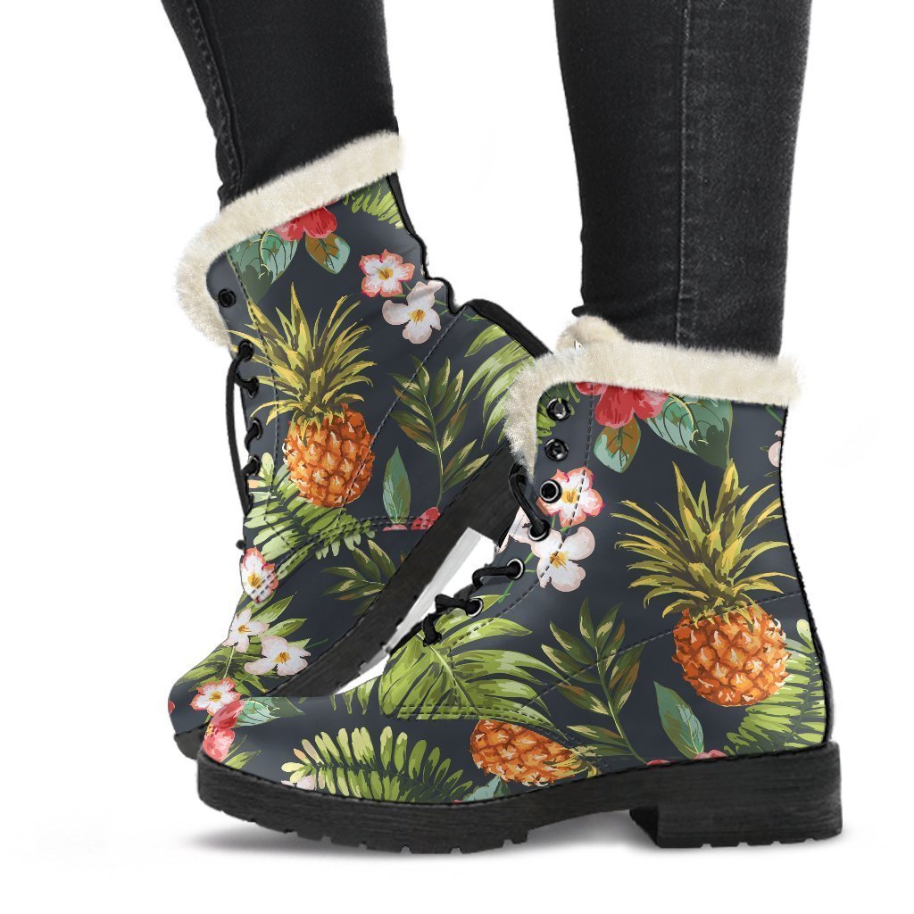 Tropical Hawaii Pineapple Pattern Print Comfy Boots GearFrost