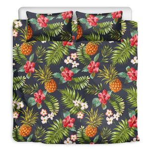Tropical Hawaii Pineapple Pattern Print Duvet Cover Bedding Set