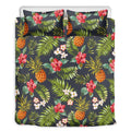 Tropical Hawaii Pineapple Pattern Print Duvet Cover Bedding Set