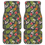 Tropical Hawaii Pineapple Pattern Print Front and Back Car Floor Mats
