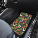 Tropical Hawaii Pineapple Pattern Print Front and Back Car Floor Mats