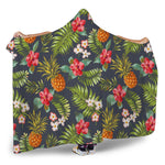 Tropical Hawaii Pineapple Pattern Print Hooded Blanket